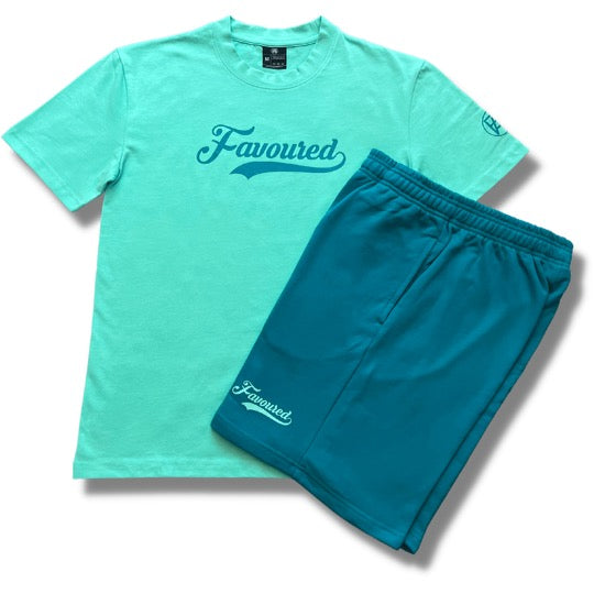 FAVOURED Shorts Set - Teal/Turquoise